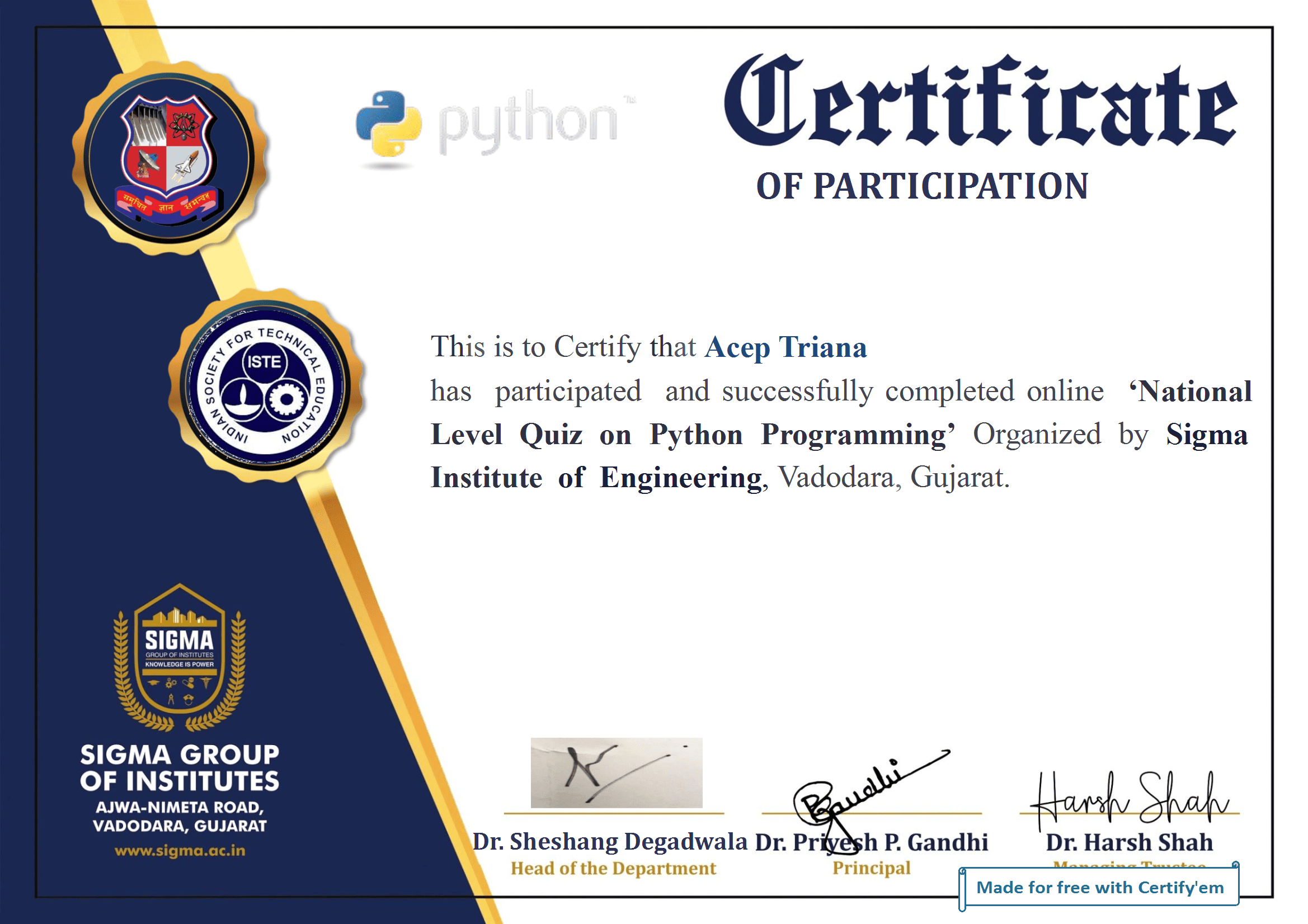 Python Programming Certificate